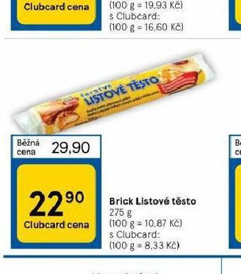 Tesco Brick listové těsto nabídka