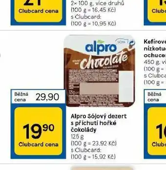 Tesco Alpro sójový dezert s příchutí hořké čokolíády nabídka