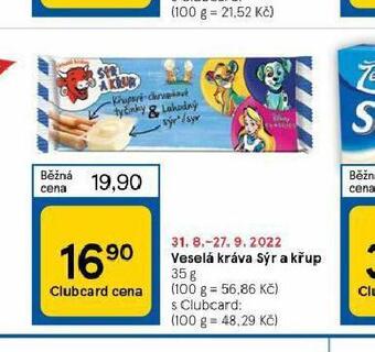 Tesco Veselá kráva sýr a křup nabídka