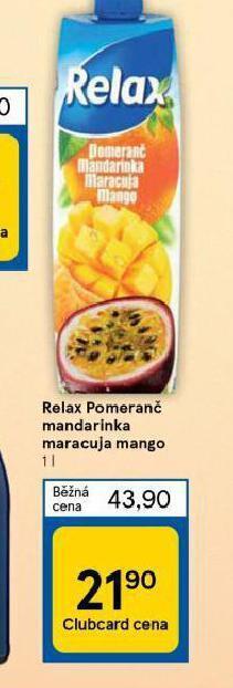 Tesco Relax pomeranč mandarinka maracuja mango nabídka