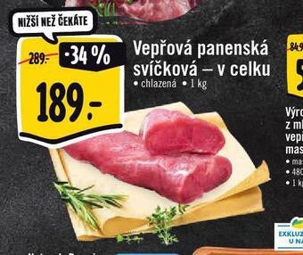 Jip Vepřová panenská svíčková nabídka