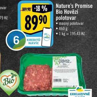 Albert Nature's promise bio hovězí polotovar  460 g nabídka