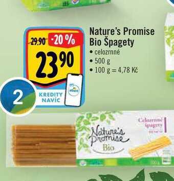Albert Nature's promise  bio špagety 500 g nabídka