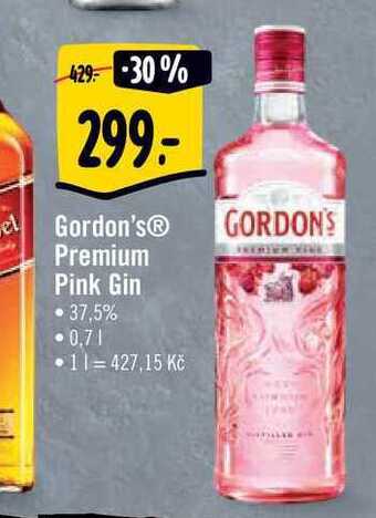 Albert Gordon's premium pink gin 37,5% 0,7 l nabídka