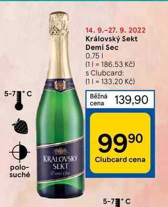 Tesco Královský sekt demi sec 0,75 1 nabídka