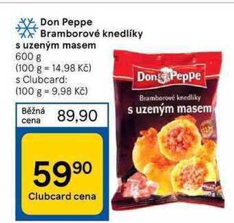 Tesco Don peppe bramborové knedlíky s uzeným masem 600 g nabídka