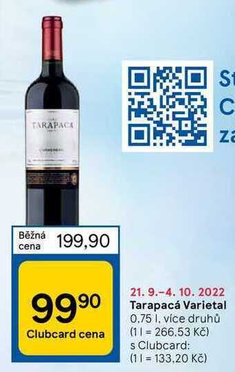Tesco Tarapacá varietal 0.75 1 nabídka