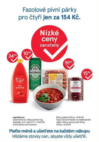 Tesco Tesco červené fazole ve sladkoslaném nálevu 420 g nabídka