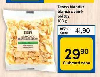 Tesco Tesco mandle blanšírované plátky 100 g nabídka