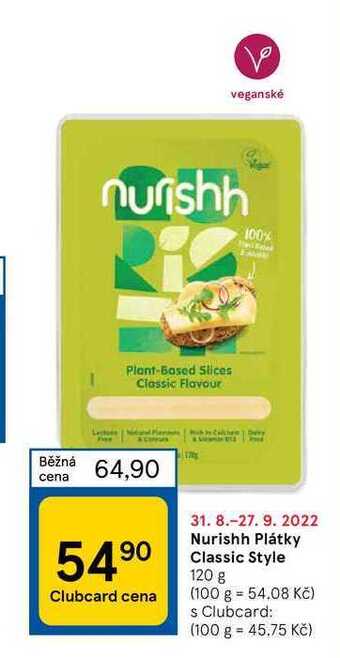 Tesco Nurishh plátky classic style 120 g nabídka