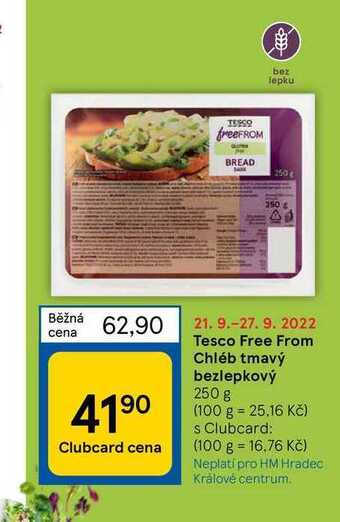 Tesco Tesco free from chléb tmavý bezlepkový 250 g nabídka