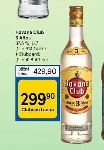 Havana club 3 años 37,5 %. 0.7 1