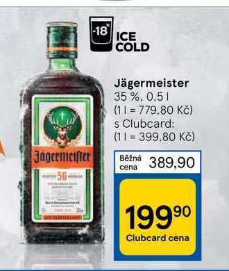 Tesco Jägermeister 35 %, 0,5 1 nabídka