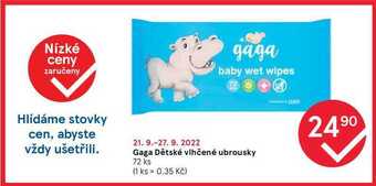 Tesco Gaga dětské vlhčené ubrousky 72 ks nabídka