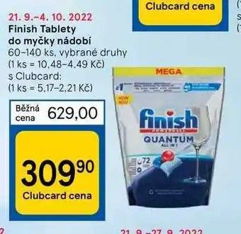 Tesco Finish tablety do myčky nádobí 60-140 ks nabídka