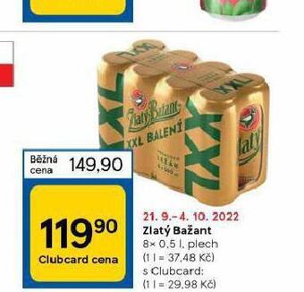 Tesco Pivo zlatý bažant nabídka