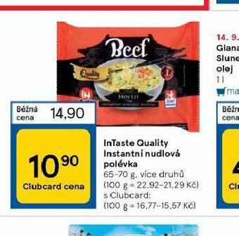 Tesco Intaste quality instantní nudlová polévka nabídka