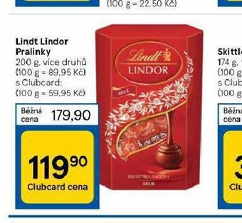 Tesco Lindt lindor pralinky nabídka
