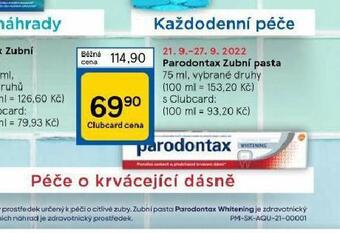 Tesco Parodontax zubní pasta nabídka