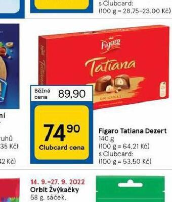 Tesco Figaro tatiana dezert nabídka