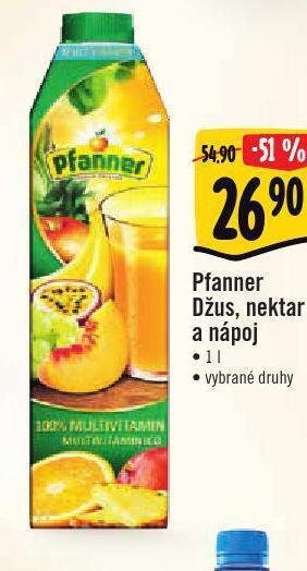 Jip Pfanner džus, nektar a nápoj nabídka