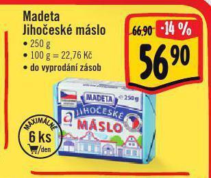 Albert Madeta jihočeské máslo nabídka