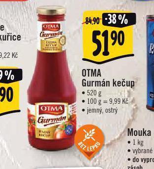 Albert Otma gurmán kečup nabídka