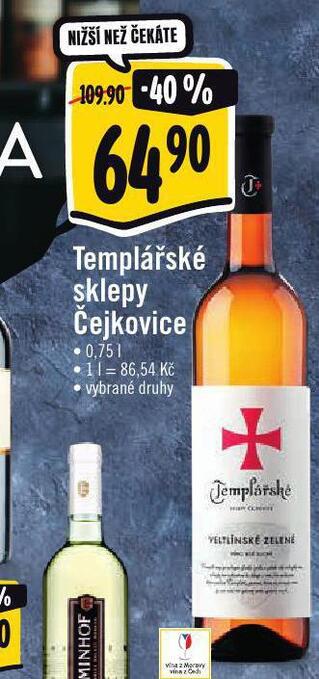 Albert Templářské sklepy čejkovice nabídka