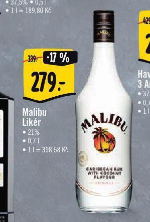 Albert Malibu likér nabídka