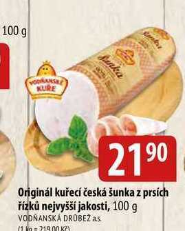 Bala Originál kuřecí česká šunka z prsich řízků nejvyšší jakosti, 100 g nabídka
