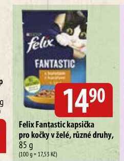Felix fantastic kapsička pro kočky v želé, různé druhy, 85 g