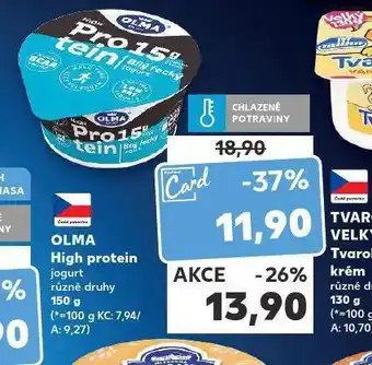 Kaufland Olma high protein jogurt nabídka