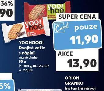 Kaufland Yoohooo! dvojitá vafle s náplní nabídka