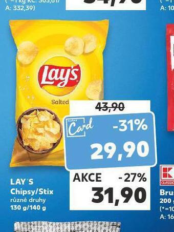 Kaufland Lay´s chipsy / stix nabídka
