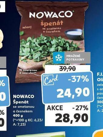 Kaufland Nowaco špenát nabídka