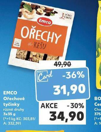 Kaufland Emco ořechové tyčinky nabídka