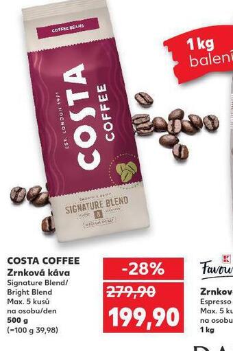 Kaufland Costa coffee zrnková káva nabídka