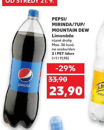 Kaufland Pepsi / 7up / mirinda / mountain dew nabídka