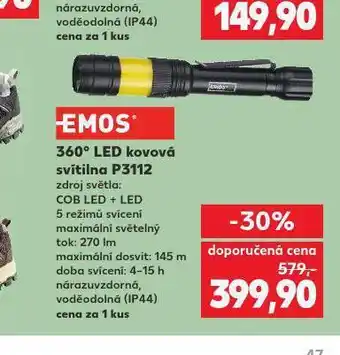 Kaufland 360° led kovová svítilna nabídka