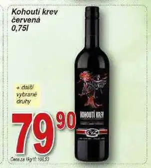 Hruška Kohoutí krev červená víno 0,75l nabídka