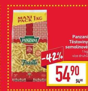 Billa Panzani těstoviny semolinové 1 kg nabídka