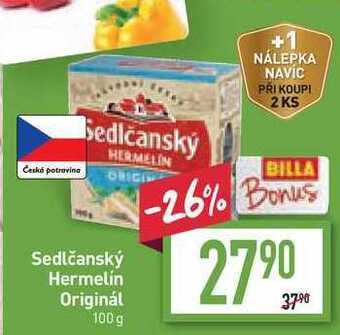 Billa Sedlčanský hermelín originál 100 g nabídka
