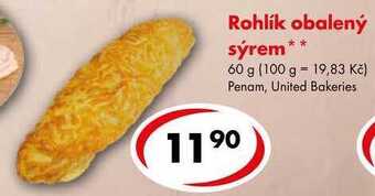 Rohlík obalený sýrem, 60 g