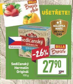Billa Sedlčanský hermelín nabídka