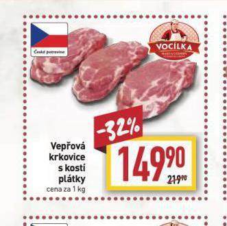 Billa Vepřová krkovice s kostí nabídka