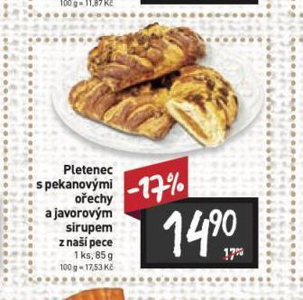 Billa Pletenec s pekanovými ořechy nabídka