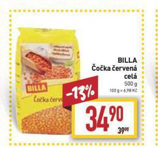 Billa Čočka červená nabídka