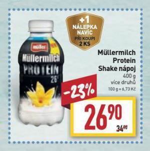 Billa Mullermilch protein shake nápoj nabídka