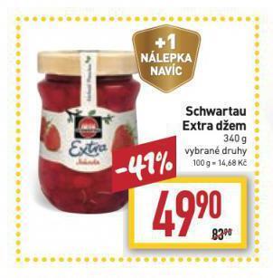 Billa Schwartau džem nabídka