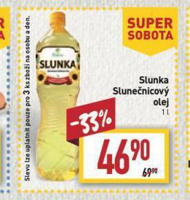 Billa Slunka slunečnicový olej nabídka
